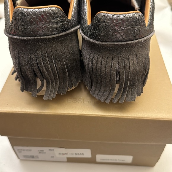 EsseUtEsse Charcoal Suede Fringe Sz 38 - Picture 4 of 9